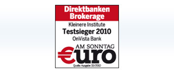 1. Platz im Online-Broker-Test von Euro am Sonntag 1. Platz im Online-Broker-Test von Euro am Sonntag